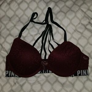 Burgundy vs pink pushup bra